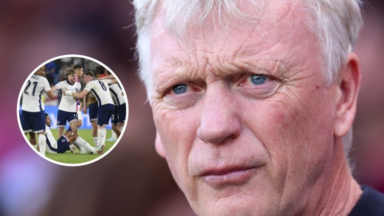 Everton manager David Moyes looking on. Inset of England under-21s star Harvey Elliot.