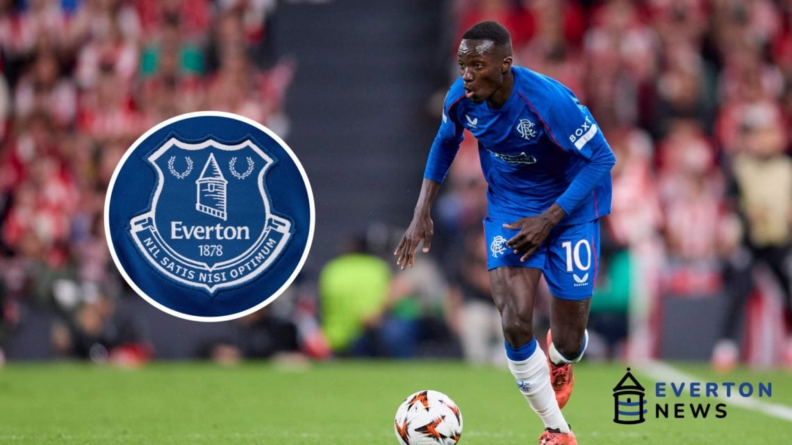 Mohamed Diomande of Rangers FC runs with the ball during the UEFA Europa League 2024/25 Quarter Final Second Leg match between Athletic Club and Ra...