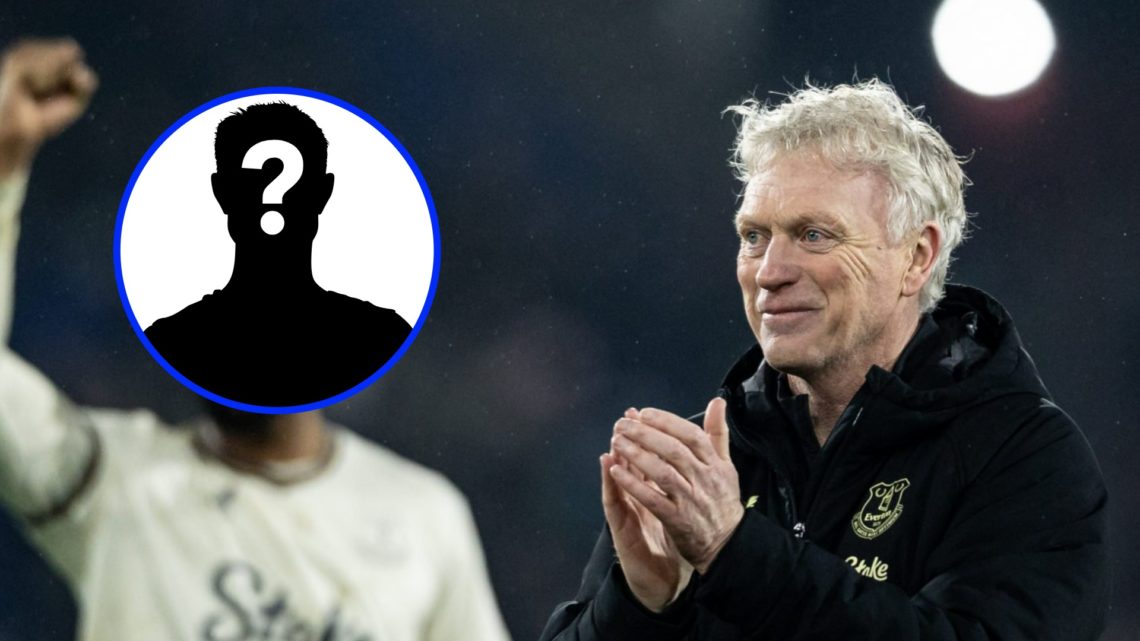 Everton manager David Moyes applauds (right), mystery player (inset)