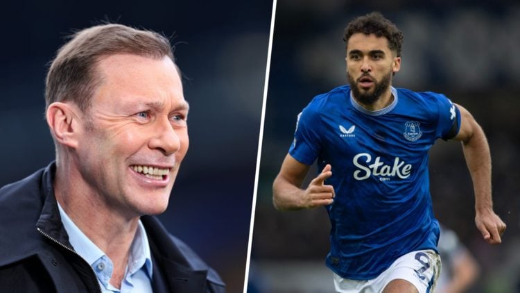 Duncan Ferguson ahead of the Premier League match between Everton FC and Manchester United FC at Goodison Park. Dominic Calvert-Lewin of Everton in...