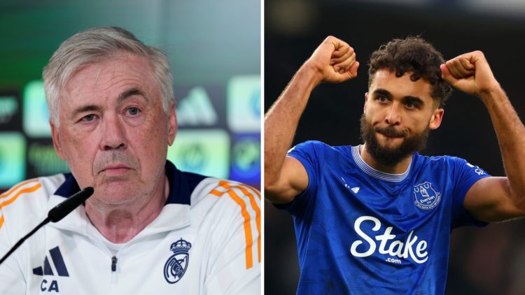 Former Everton manager Carlo Ancelotti and Toffees striker Dominic Calvert-Lewin.