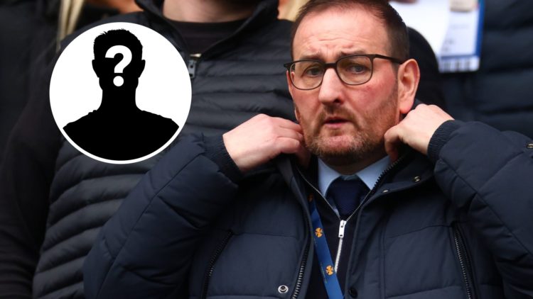 Everton director of football Kevin Thelwell looks on during the Premier League match between Manchester City and Everton FC. Inset: A mystery player
