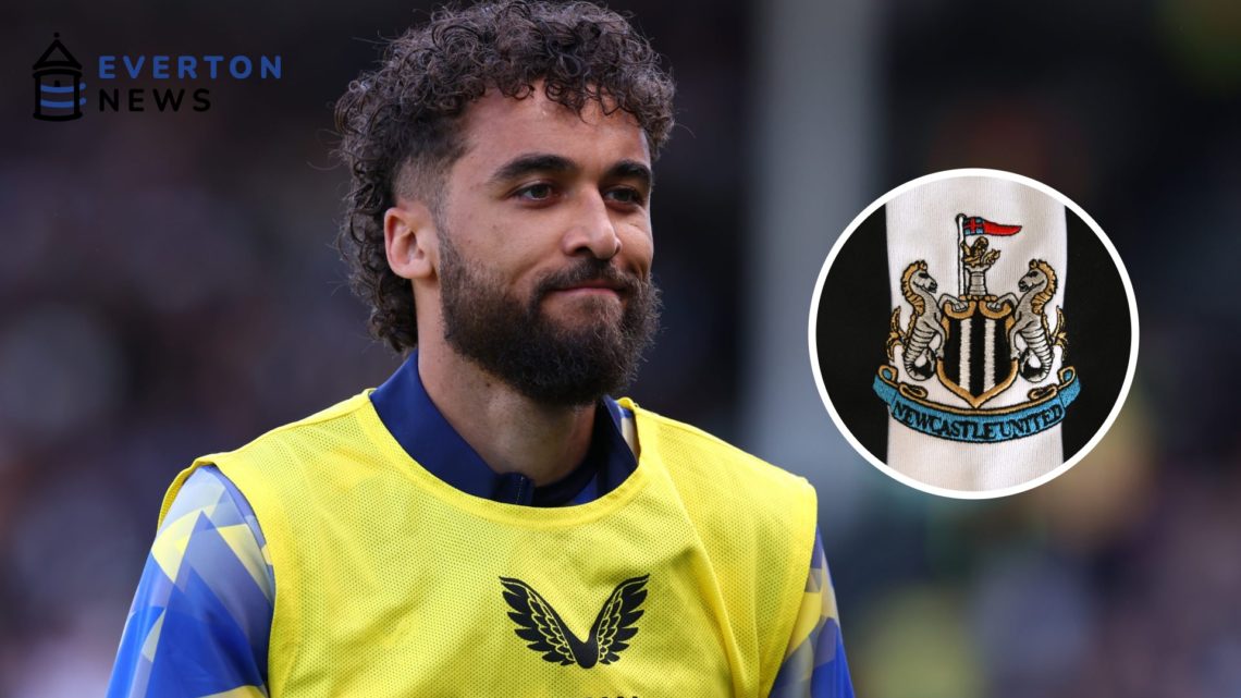Dominic Calvert-Lewin warms up for Everton ahead of their game against Fulham.