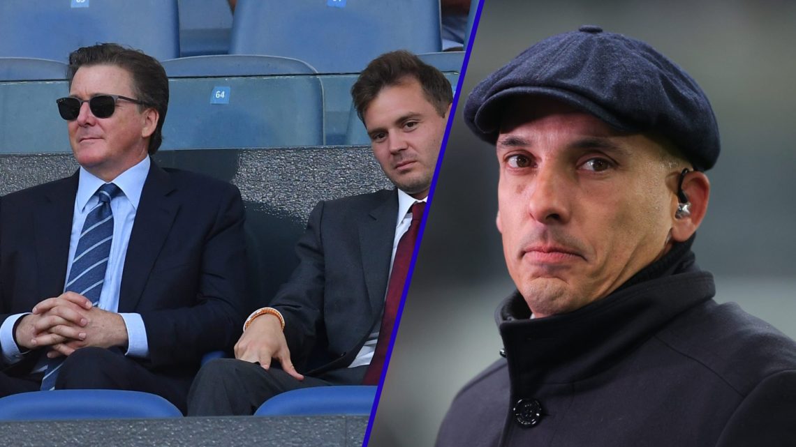 Split image of Everton owners The Friedkin Group in 2022 and former Everton player Leon Osman in 2022.