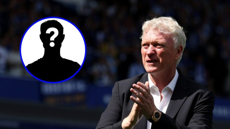 Everton manager David Moyes applauds (right), mystery player (inset)