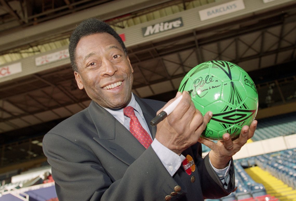 31 Oct 2000: Pele during an AXA photocall at Wembley in London. Mandatory Credit: Clive Mason /Allsport