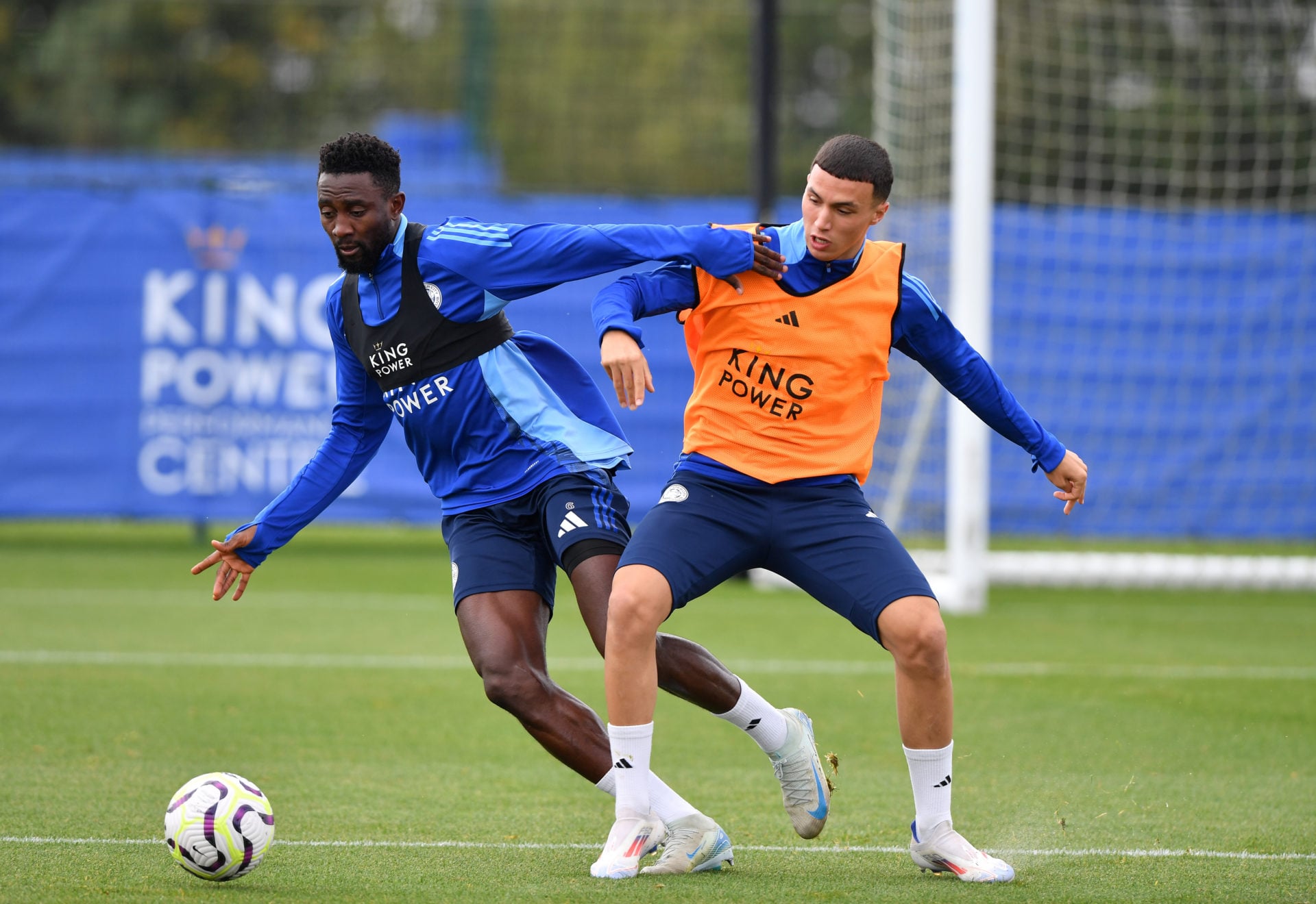 Leicester City's Wilfred Ndidi and Bilal El Khannouss.