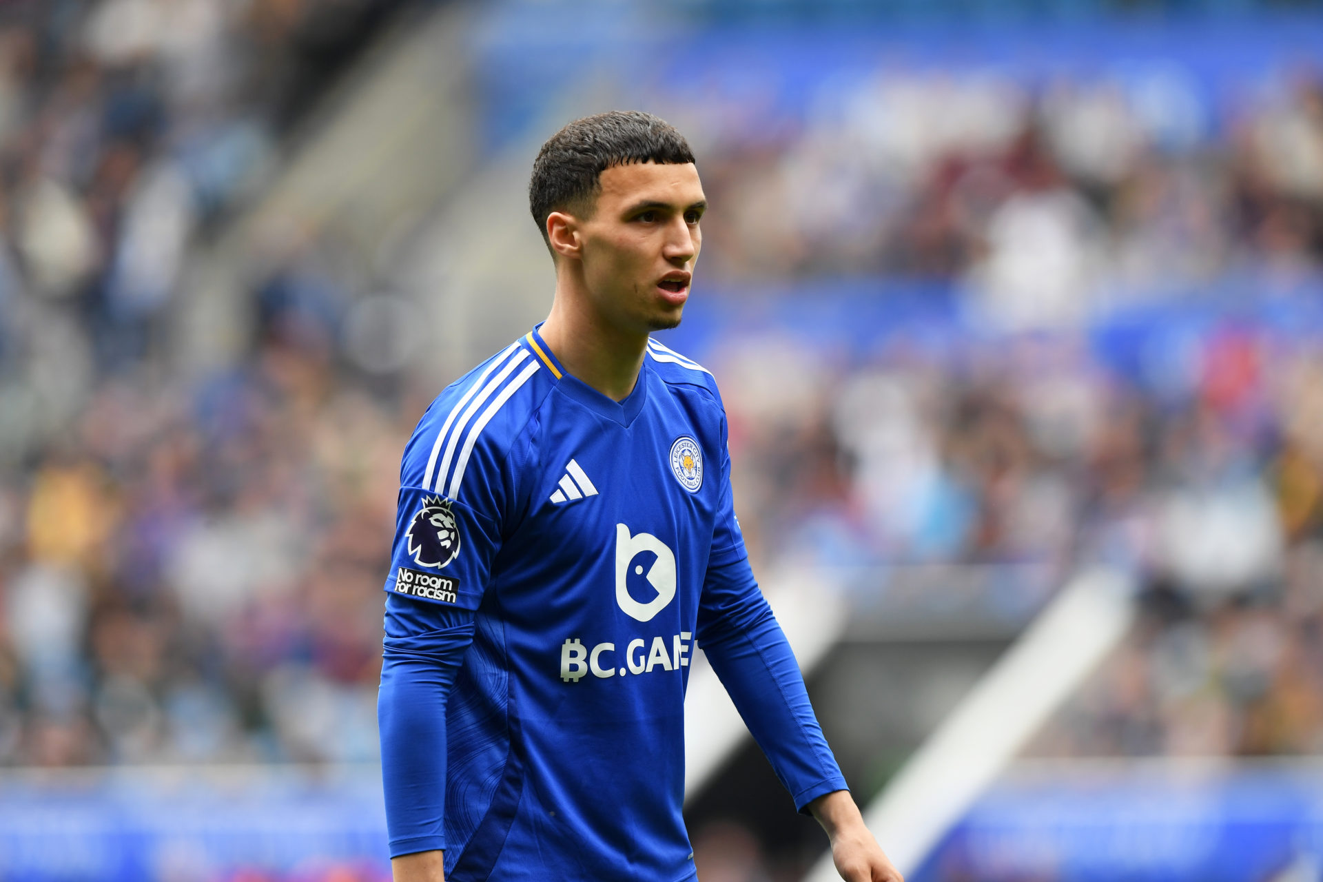 Leicester City midfielder Bilal El Khannouss.