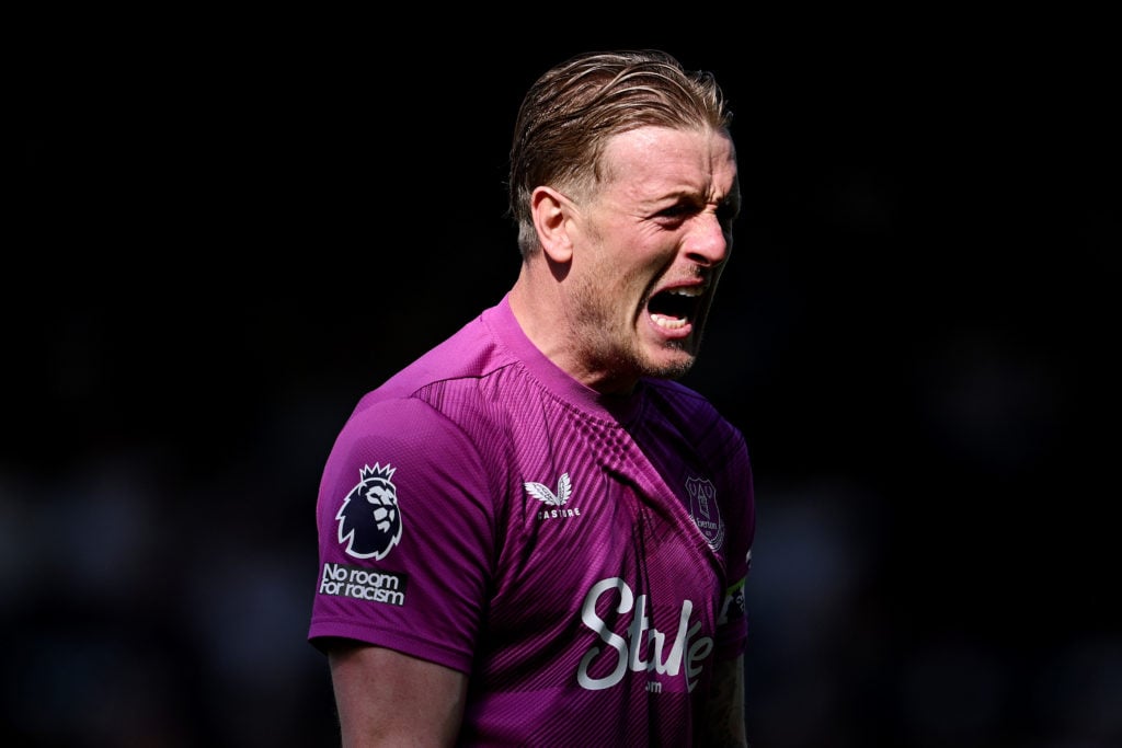 Jordan Pickford of Everton celebrates.