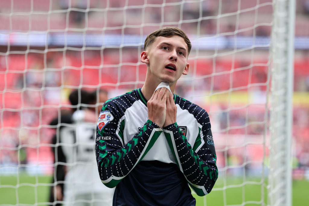 Chris Rigg playing for Sunderland at Wembley Stadium.