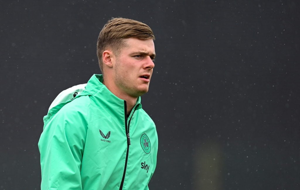 Evan Ferguson in Ireland's training session.