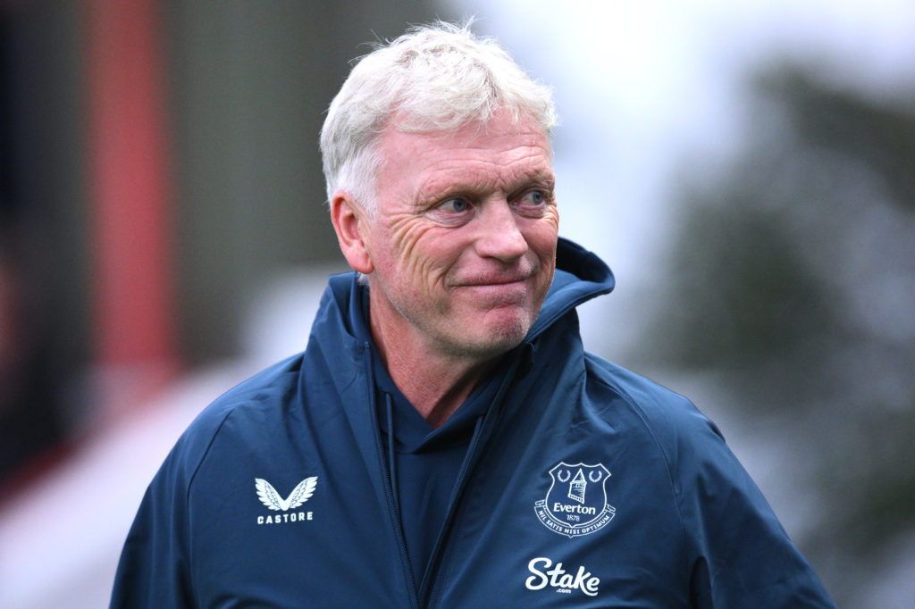 Everton manager David Moyes smiles.