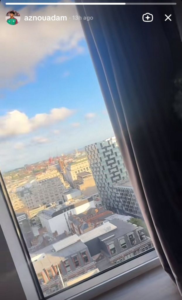 Adam Aznou shares social media post ahead of his Everton medical.