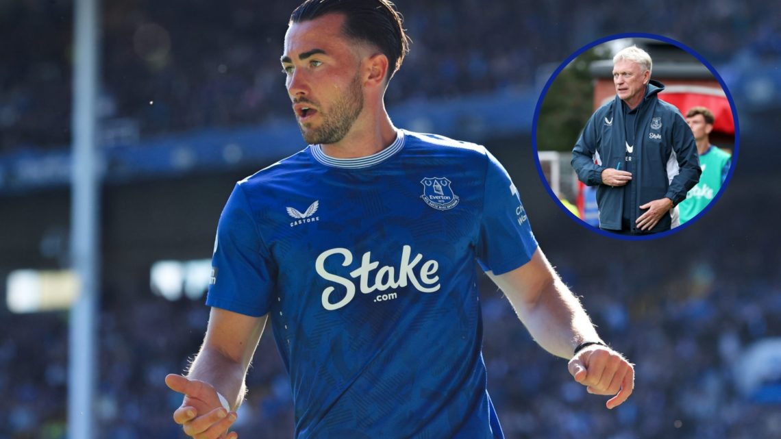 Jack Harrison plays in the Premier League match between Everton and Ipswich Town. David Moyes walks out of the tunnel at the Wham Stadium ahead of ...