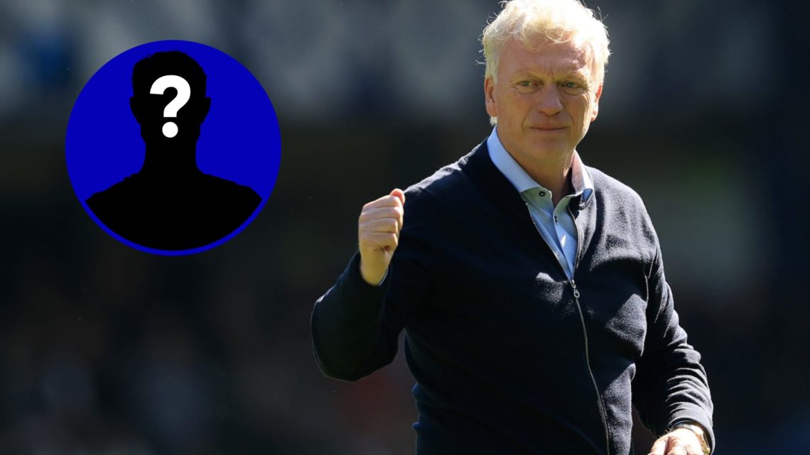 Everton manager David Moyes celebrates win. Inset, EN mystery player icon.