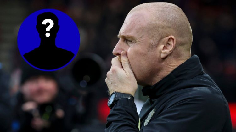 Former Everton manager Sean Dyche covers his mouth. Inset, EN mystery player.