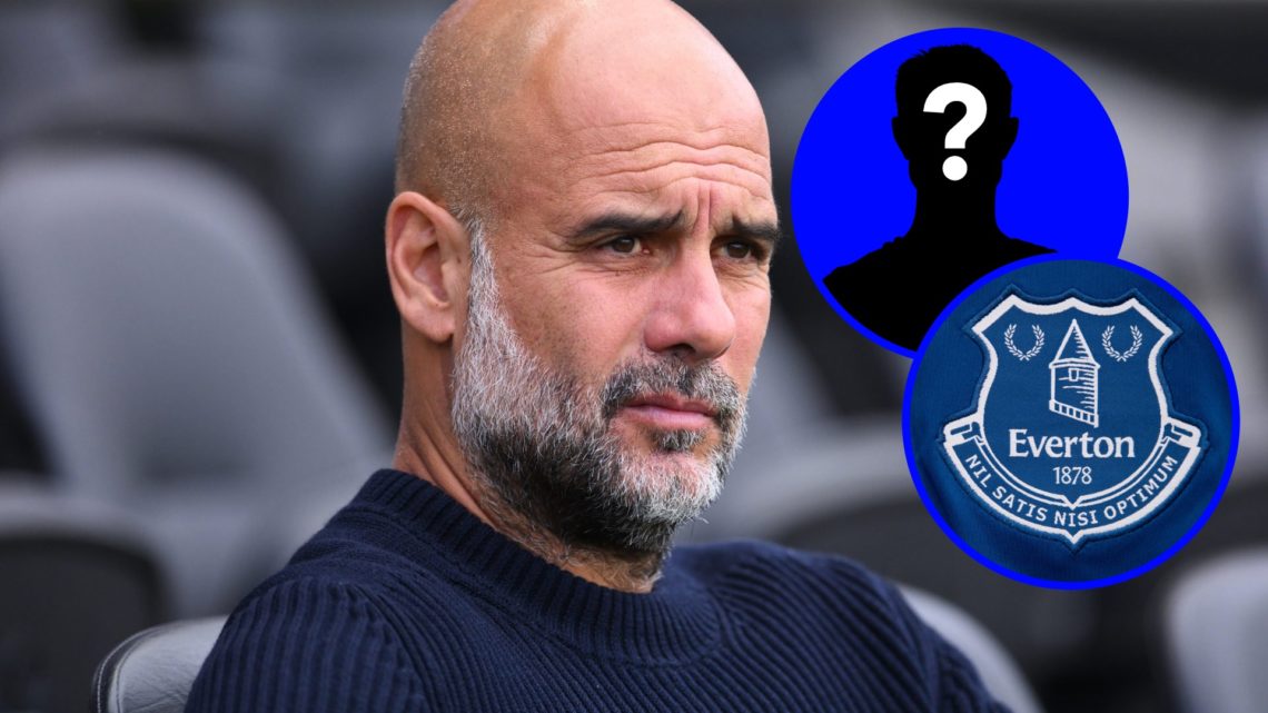 Pep Guardiola looks on as Manchester City play in the Premier League.
