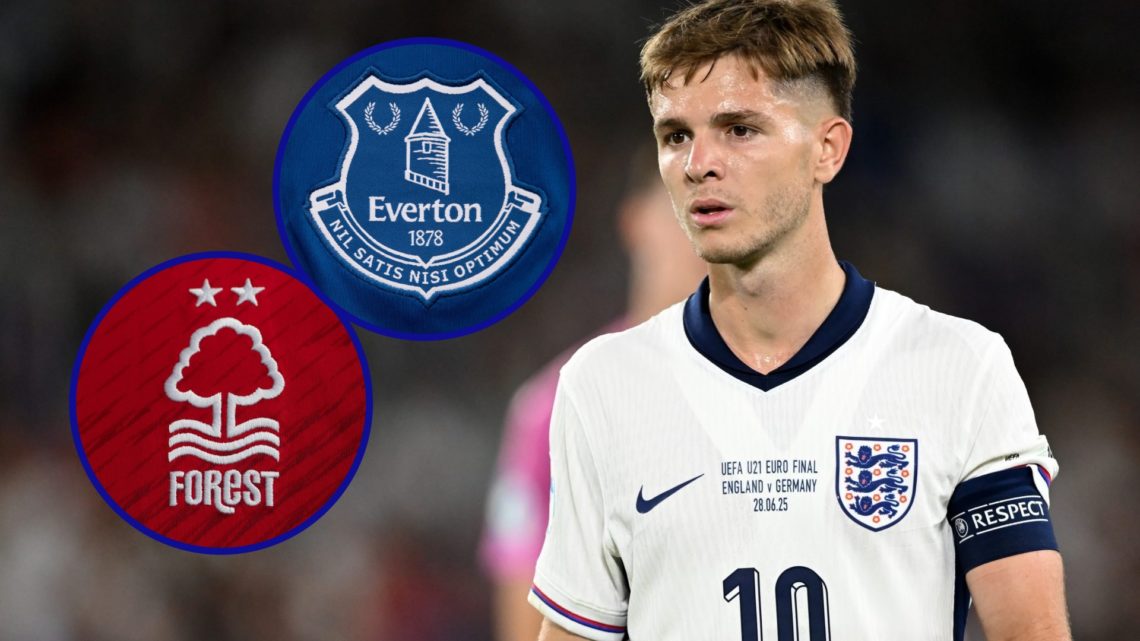James McAtee plays for England in the U21 Euros final against Germany.