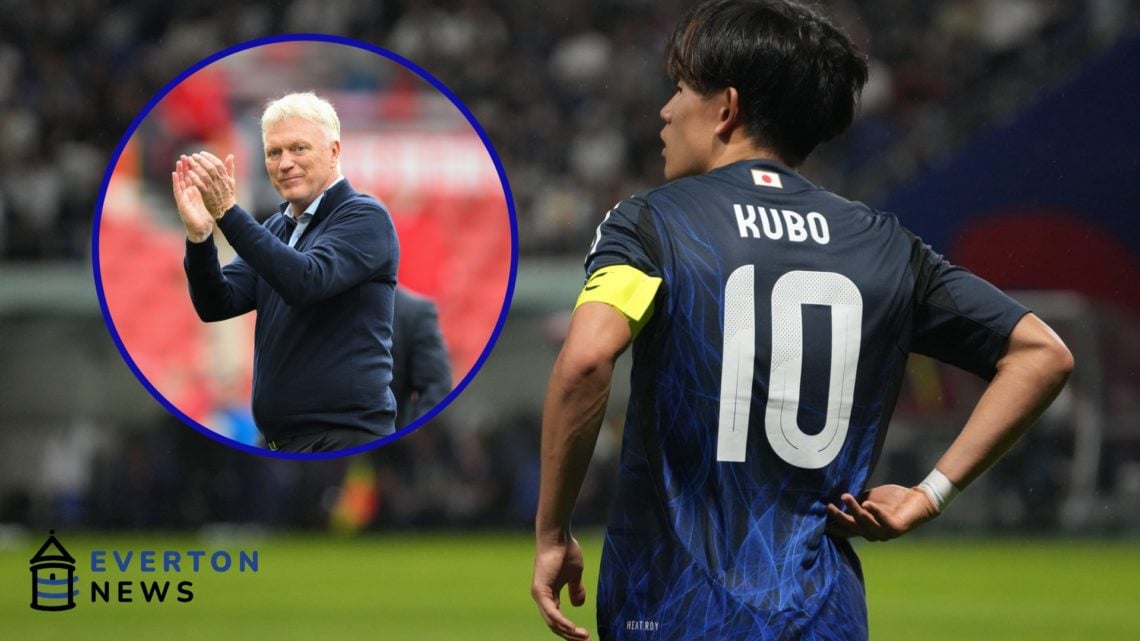 Takefusa Kubo plays for Japan in a World Cup Qualifier against Indonesia. David Moyes applauds Everton fans following their win over Nottingham For...