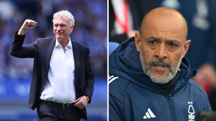Everton manager David Moyes and Nottingham Forest boss Nuno Espirito Santo.