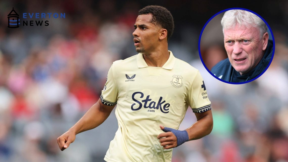 Iliman Ndiaye features for Everton in the Summer Series vs West Ham. David Moyes looks on during Everton's friendly against Accrington Stanley.