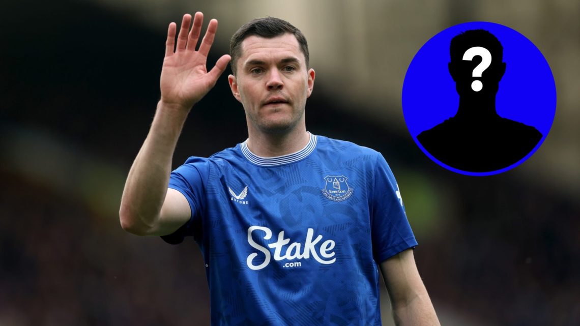 Michael Keane plays as a substitute for Everton in their loss at Goodison Park against Manchester City.