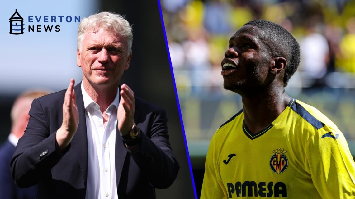 David Moyes applauds the Everton fans after beating Southampton. Thierno Barry celebrates his goal for Villarreal against CA Osasuna.