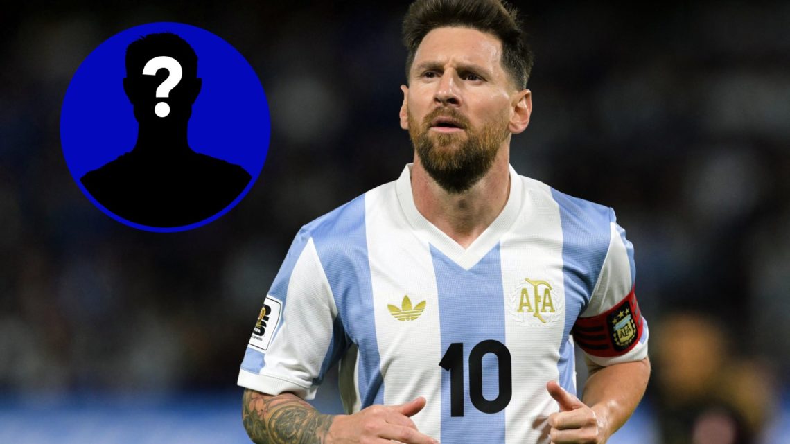 Lionel Messi in action for Argentina as captain. Inset, EN mystery player icon.