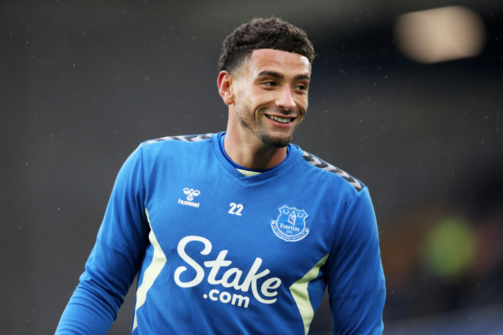 Ben Godfrey smiling ahead of Everton against Brighton.