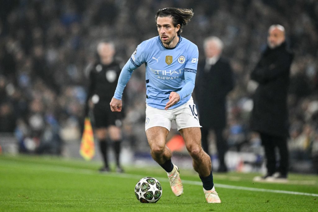 Jack Grealish in action for Manchester City vs Real Madrid.