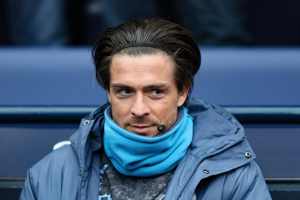 Jack Grealish on Manchester City bench.