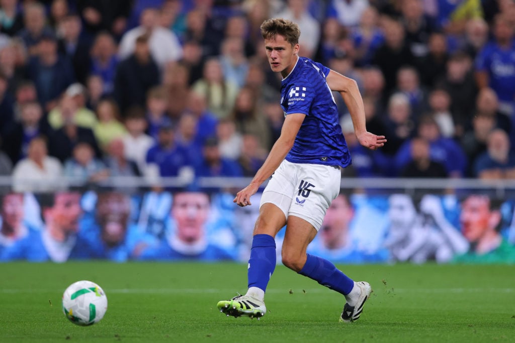Harrison Armstrong in action for Everton.