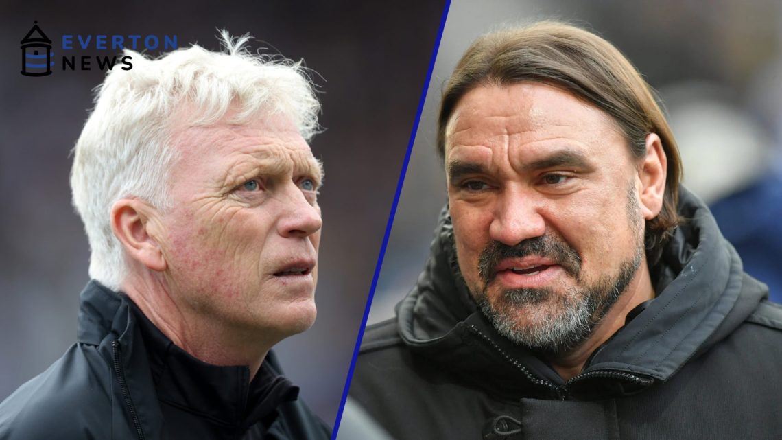 David Moyes looks up to the Everton fans vs Newcastle United. Daniel Farke leads his Leeds United side out against Preston North End.