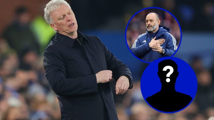 Everton manager David Moyes. Inset, Nottingham Forest boss Nuno Espirito Santo. Inset, EN mystery player.