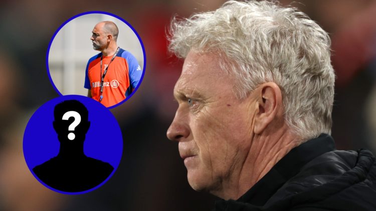 Everton manager David Moyes watching on. Inset, Juventus boss Igor Tudor in training. Inset, EN mystery player.