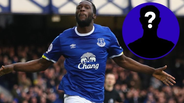 Romelu Lukaku celebrating for Everton. Inset, EN Mystery player icon.