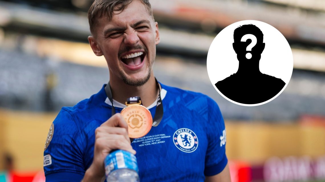 Chelsea midfielder Kiernan Dewsbury-Hall. Inset of mystery player.