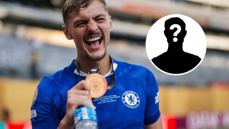 Chelsea midfielder Kiernan Dewsbury-Hall. Inset of mystery player.