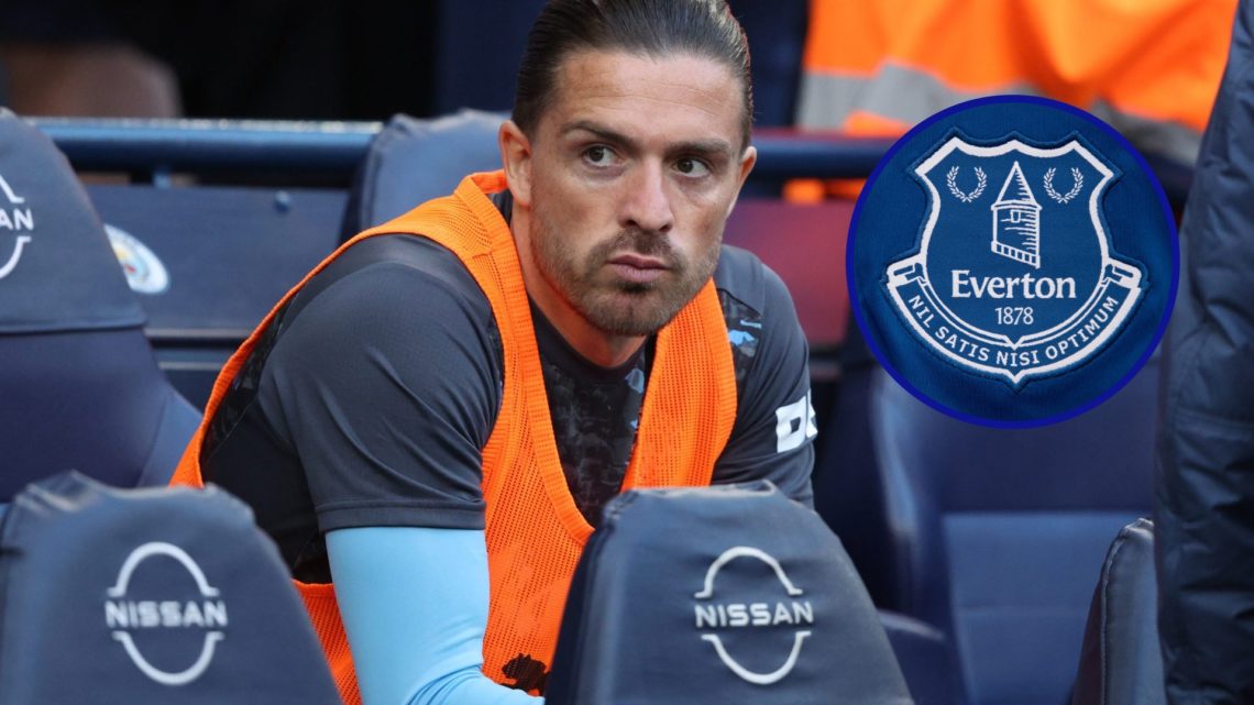 Jack Grealish sits on the bench during Manchester City vs AFC Bournmeouth.