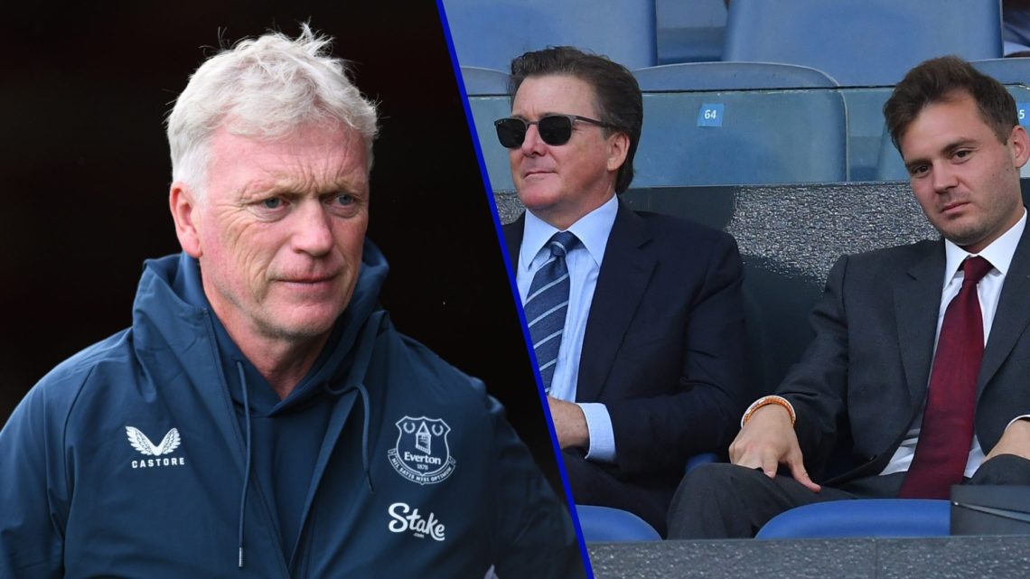 Split image of Everton manager David Moyes and The Friedkin Group in the stands at Roma.