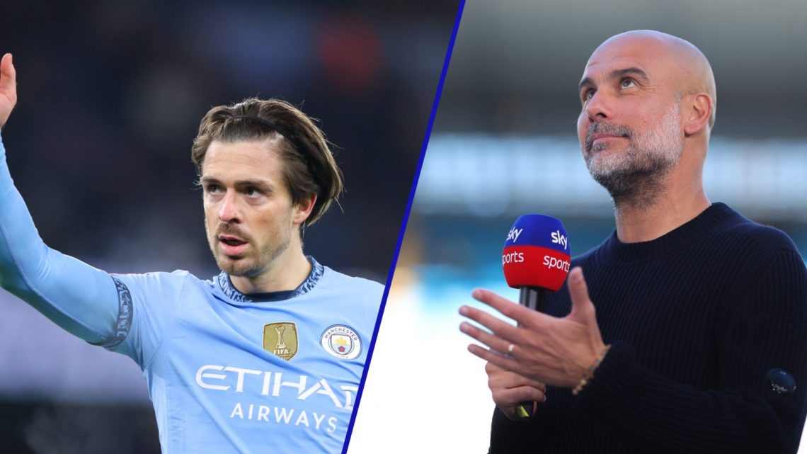 Jack Grealish waves during Manchester City's FA Cup game vs Salford. Pep Guardiola speaks to Sky Sports ahead of Manchester City's game vs Wolves.