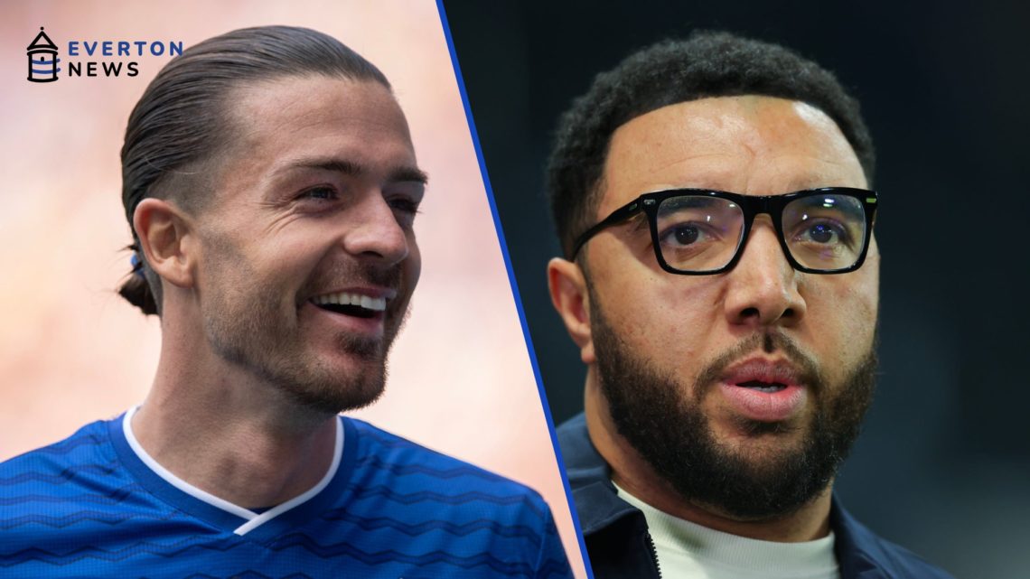 Jack Grealish smiles during Everton's victory against Brighton & Hove Albion. Troy Deeney reacts ahead of Newcastle United vs Arsenal.