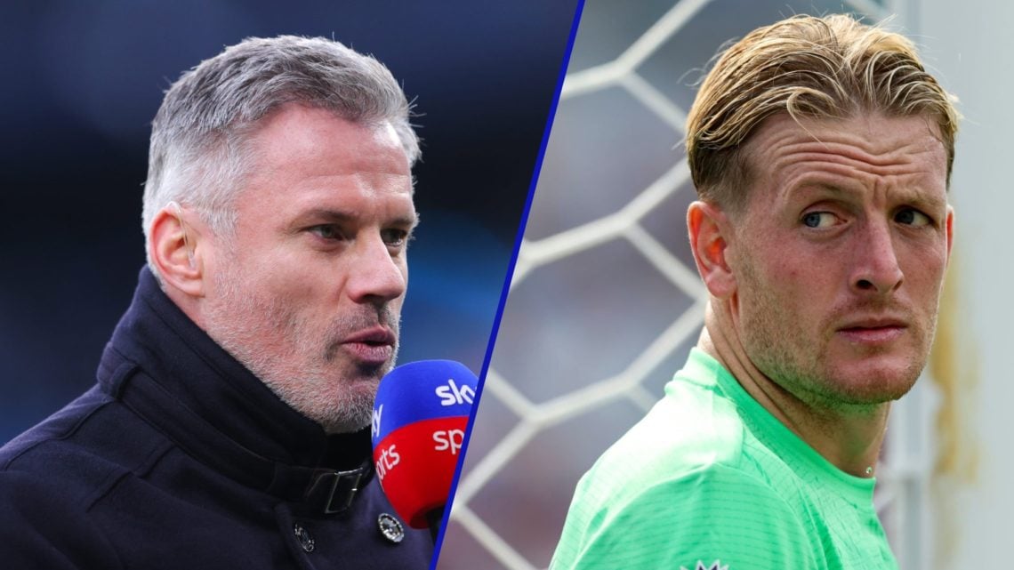 Jamie Carragher reacts ahead of Manchester City vs Liverpool in the Premier League. Jordan Pickford looks on as Everton face AFC Bournemouth in the...