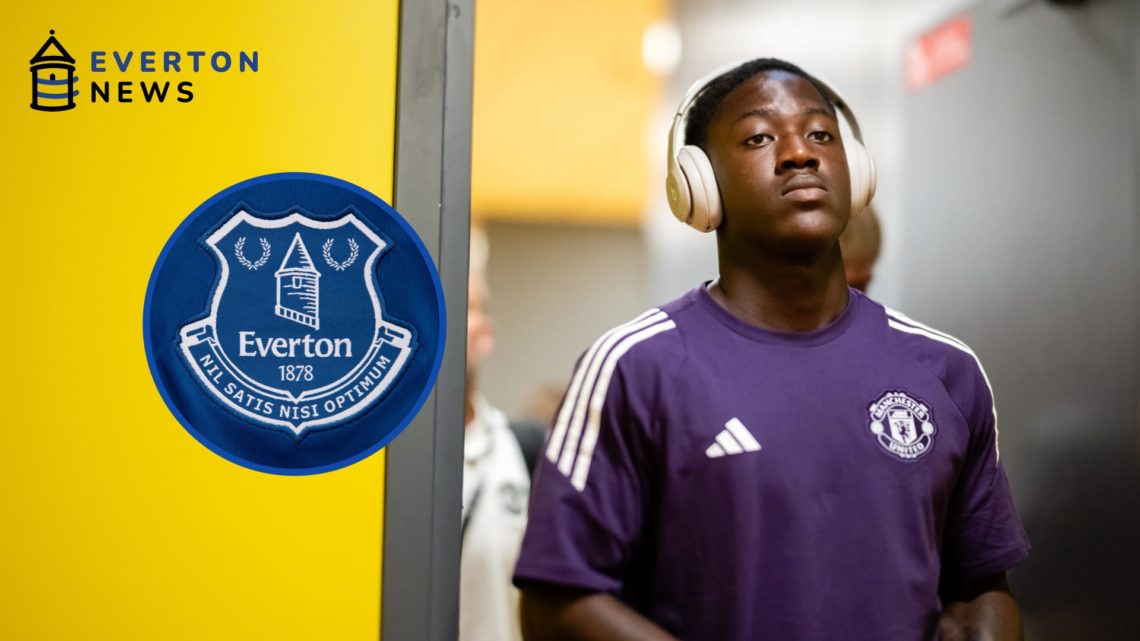 Kobbie Mainoo walks out ahead of Manchester United's friendly game against Leeds United.