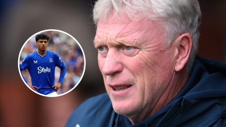 Everton manager David Moyes. Inset of Adam Aznou.
