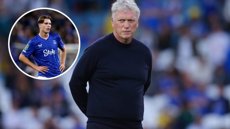 Everton manager David Moyes. Inset of Tyler DIbling.
