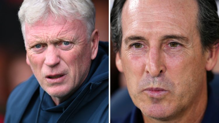 Everton manager David Moyes and Aston Villa boss Unai Emery.