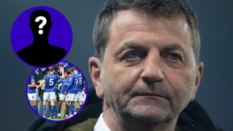 Pundit Tim Sherwood. Inset, Everton players celebrate vs Wolves. Inset, EN mystery player.