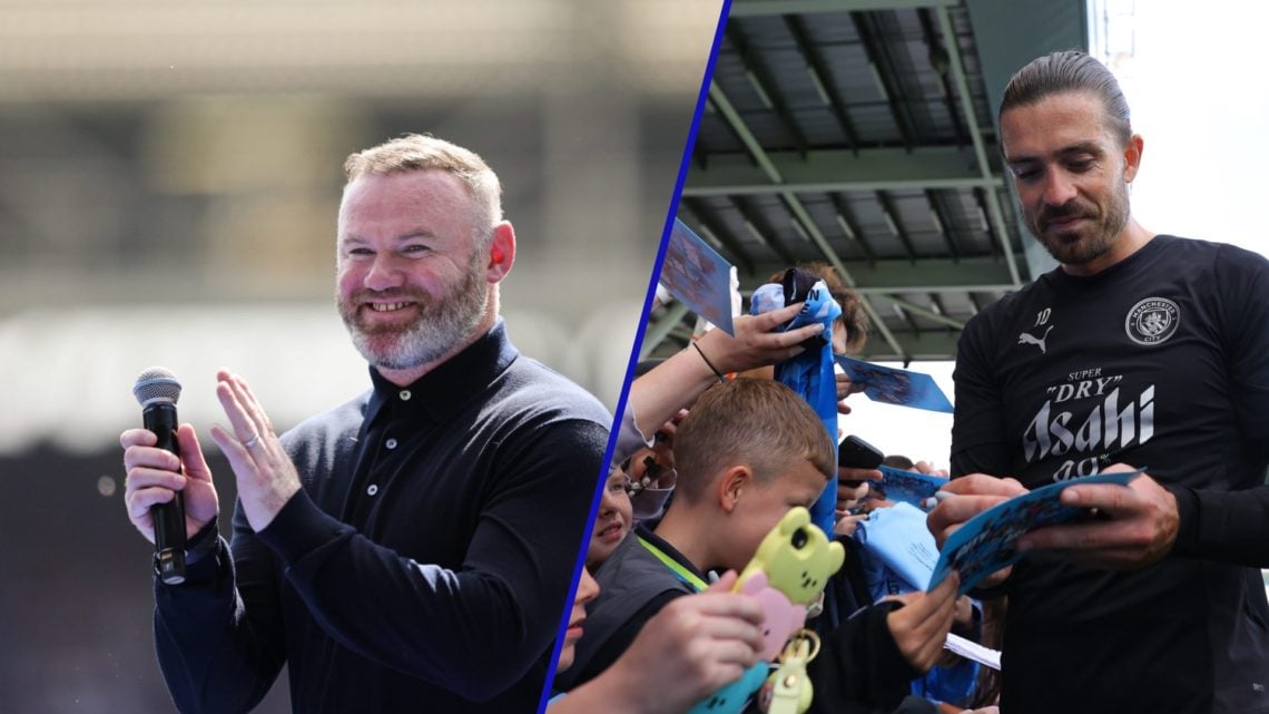 Wayne Rooney works as a pundit for the FA Cup final. Jack Grealish trains for Manchester City at an open training day.