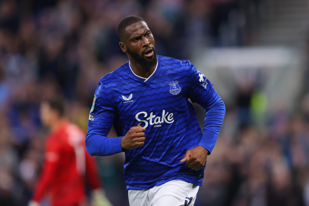 Everton striker Beto running